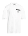 Moschino Logo-detail Cotton Polo Shirt In White