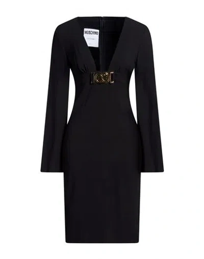 Moschino Couture X Smiley Woman Midi Dress Black Size 6 Acetate, Viscose