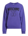 Moschino Couture X Smiley World Woman Sweatshirt Purple Size 8 Organic Cotton In Purple