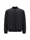 Moschino Quilted Polyamide Bomber Jacket In Black