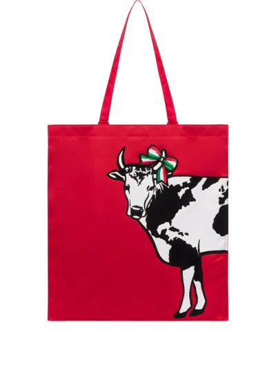 Moschino Tote Bag Mit Kuhmotiv