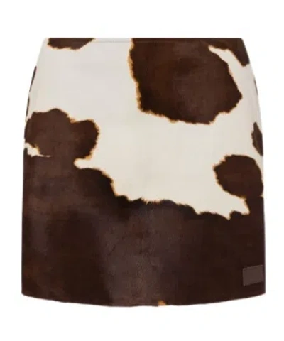 Moschino Cow-print Mini Skirt In Animal Print