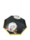 Moschino Cow-print Umbrella In Black