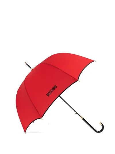 Moschino Cow-print Umbrella In Red