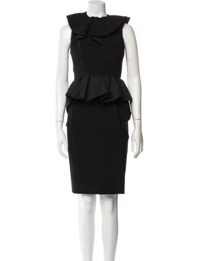 Pre-owned Moschino Cowl Neck Knee-length Dress In Black