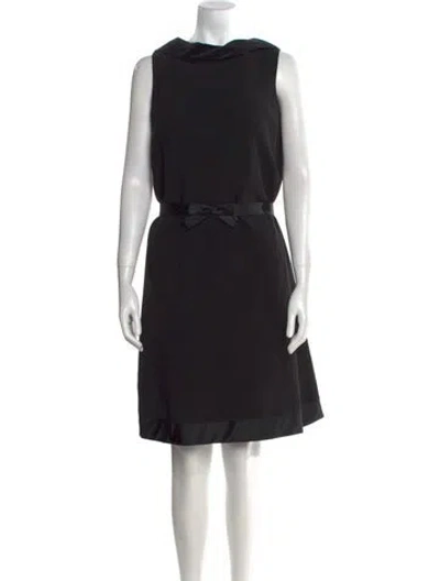 Pre-owned Moschino Cowl Neck Knee-length Dress In Black