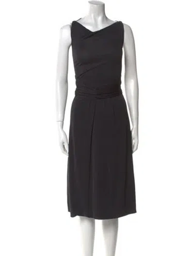 Pre-owned Moschino Cowl Neck Midi Length Dress In Gray