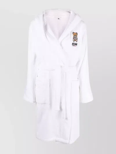 Moschino Cozy Teddy Bear Hooded Knee-length Accessories In White