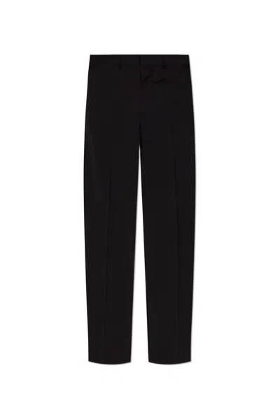 Moschino Creased Straight Trousers In Black