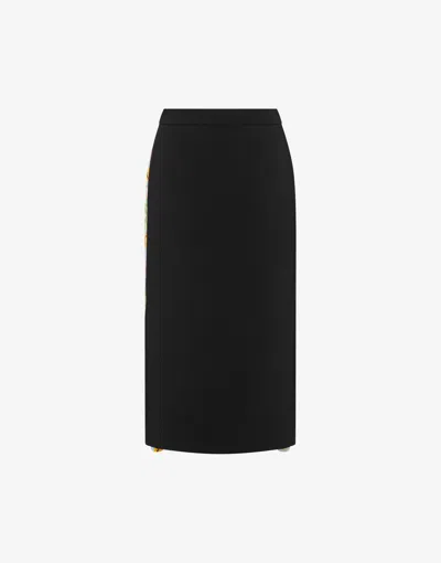 Moschino Crêpe And Satin Skirt In Black