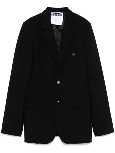 Moschino Crepe Blazer In Black