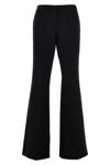 Moschino Flared Leg Crepe Pants With Hook In Animal Print