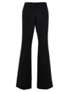 Moschino Flared High Waist Trousers With Front Crease In Black