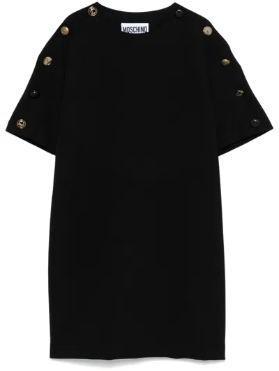 Moschino Crepe Mini Dress In Black