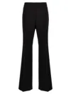 Moschino Wide-leg Wool Blend Crepe Pants With Central Pleat In Black