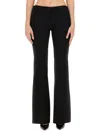 Moschino Flared High Waist Trousers With Front Crease In Black