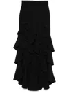 Moschino Tiered Asymmetric Skirt In ブラック