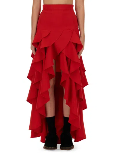 MOSCHINO MOSCHINO CREPE SKIRT WITH RUFFLES