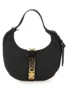 Moschino Crescent-shaped Handbag With Gold-tone Accents In Blue