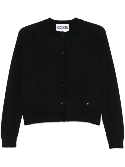 Moschino Crew-neck Cardigan In Black