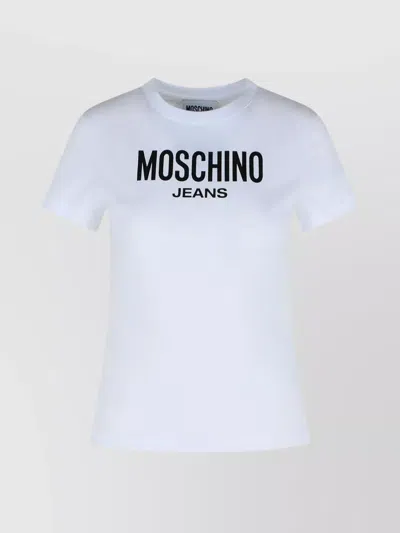 Moschino Jeans Logo Printed Slim T-shirt In White
