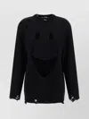 Moschino Oversized Pullover In Carved Wool In Black