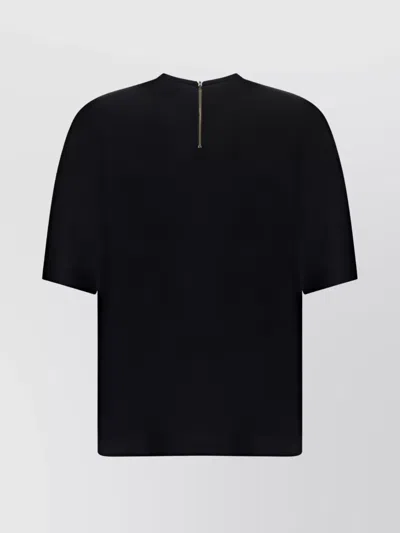 Moschino Crew Neck Embroidered Oversize Shirt In Black