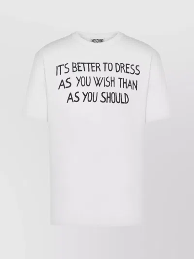 Moschino T Shirt With Lettering Print In White