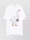 Moschino Crew Neck Graphic Print Oversized Dress In White