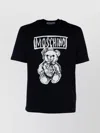 Moschino Crew Neck Graphic Print Short Sleeves In Black