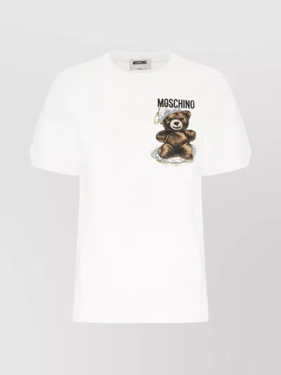 Moschino Crew Neck Graphic Print Short Sleeves Top