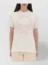 Moschino Embroidered Crew Neck T-shirt In Soft Cotton In White