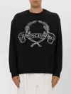 Moschino Sweatshirt With Laurel Crown Logo Embroidery In Black