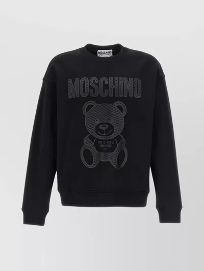 Moschino Graphic-print Cotton Sweatshirt In Black