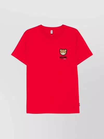 Moschino Crew Neck Graphic Print T-shirt In Red