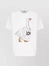Moschino Organic Cotton Jersey T-shirt Goose In White