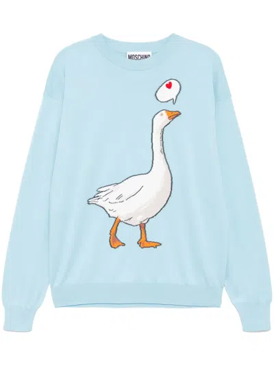 Moschino Crew-neck Jumper In Blue
