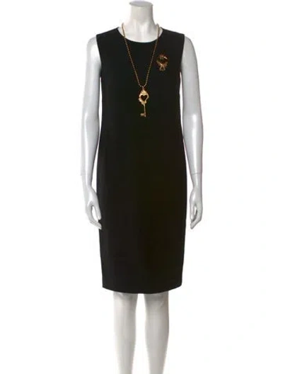 Pre-owned Moschino Crew Neck Knee-length Dress In Black