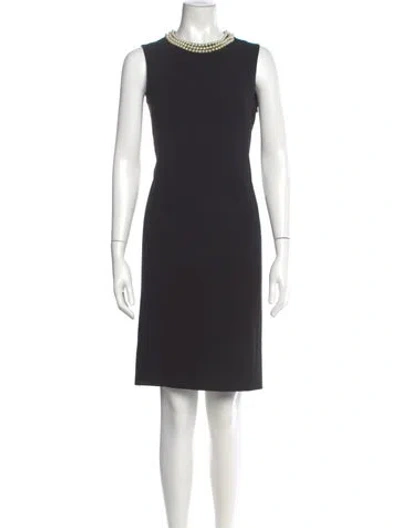 Pre-owned Moschino Crew Neck Knee-length Dress In Black