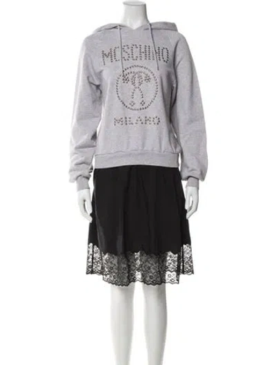 Pre-owned Moschino Crew Neck Knee-length Dress In Gray