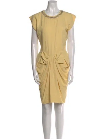 Pre-owned Moschino Crew Neck Knee-length Dress In Neutral