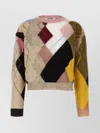 Moschino Oversized Argyle Knit Sweater In Multi