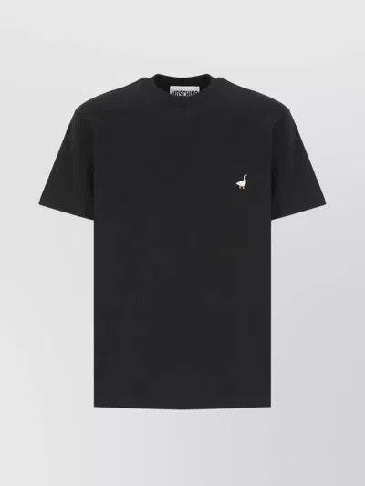 MOSCHINO CREW NECK LOGO EMBROIDERED T-SHIRT