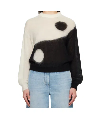 Moschino Crew Neck Long Sleeve Sweater In Black