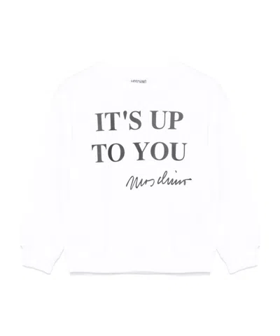 Moschino Crew Neck Long Sleeve Sweatshirt In White
