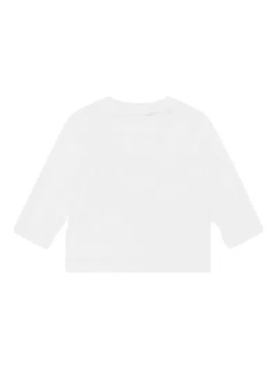 Moschino Babies' Crew-neck Long-sleeve T-shirt In White