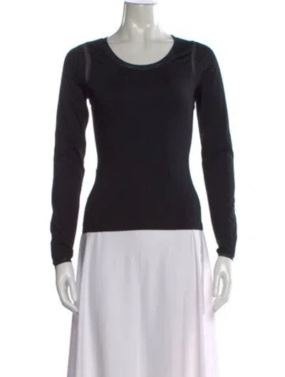 Pre-owned Moschino Crew Neck Long Sleeve Top In Black