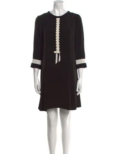 Pre-owned Moschino Crew Neck Mini Dress In Black