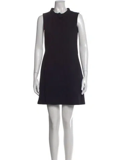 Pre-owned Moschino Crew Neck Mini Dress In Black