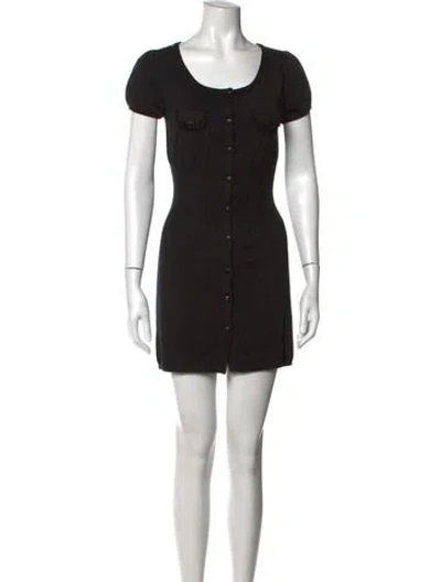 Pre-owned Moschino Crew Neck Mini Dress In Black